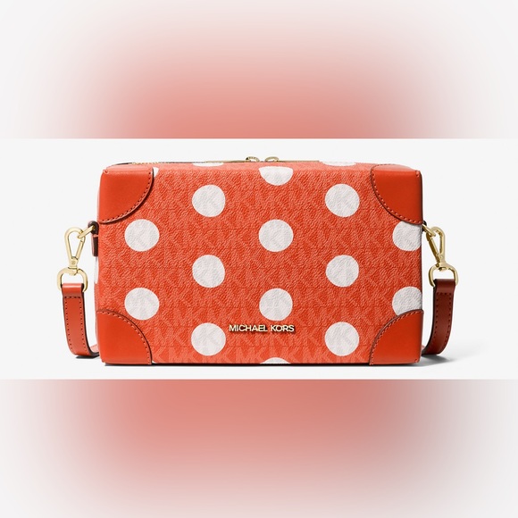 Michael Kors Jeanie Small Polka Dot Signature Logo Trunk Crossbody Bag - Picture 1 of 1